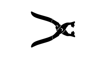 Eyelet Pliers, black isolated silhouette