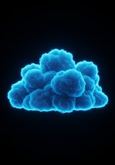 Glowing Blue Abstract 3D Illustration On Black Background