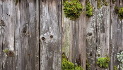 old wooden fence with grass