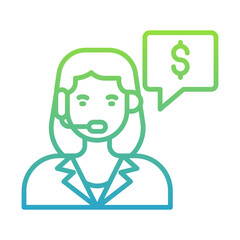 Customer Service Representative with Financial Icon