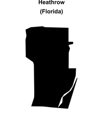 Heathrow (Florida) blank outline map