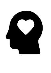 silhouette of a man with heart