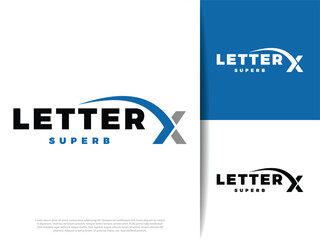 Initial Letter X Swoosh Icon Illustration Design