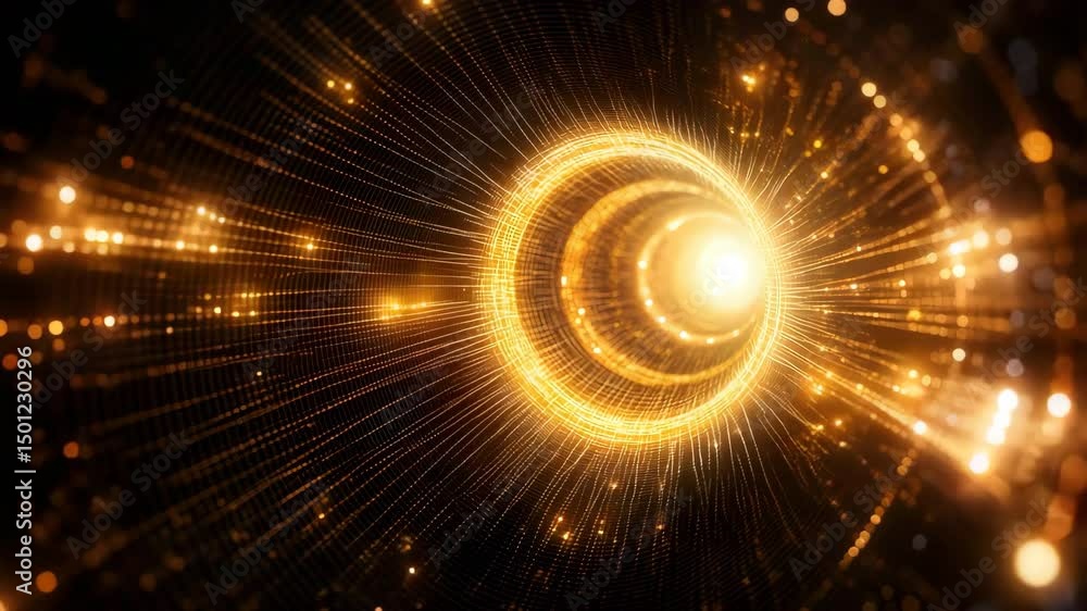 Aufkleber mesmerizing golden spiral illuminated by soft light creating an ethereal and dreamlike atmosphere
