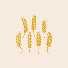 Wheat set icon flat vector design.