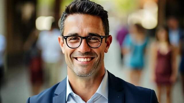 portrait of successful businessman in suit with confident smile, motivation, business, success
