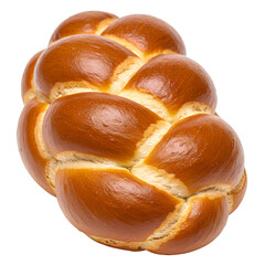 Artisan Baked Loaf of Challah Bread, Showcasing its Intricate Plaited Texture and Rich Color.
