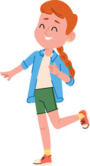 Joyful Girl with Braided Hair