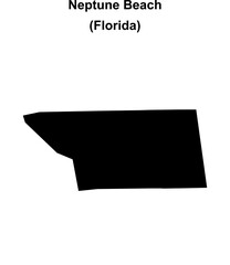 Neptune Beach (Florida) blank outline map