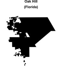 Oak Hill (Florida) blank outline map