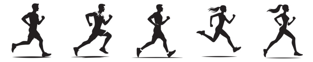 vector silhouette of a jogger