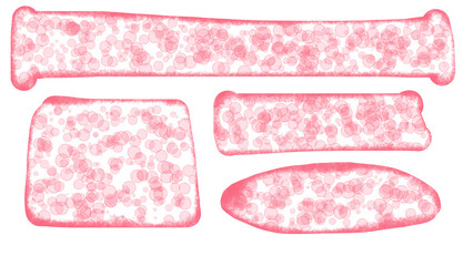 Abstract pink shapes with bubble texture design isolated on transparent background, shape PNG 
