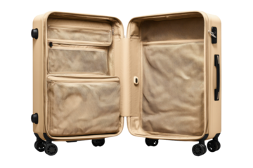 Opened suitcase interior isolated on transparent background
