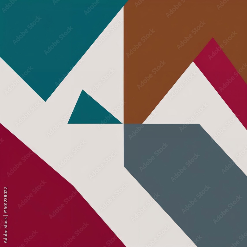 Aufkleber abstract geometric art print design with triangles and color blocks modern decor