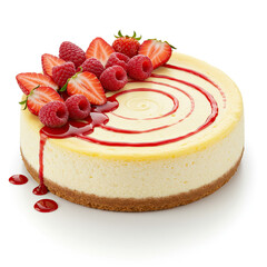 raspberry cheesecake on a plate