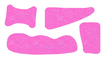 Abstract Pink Shapes with Organic Textured Design isolated on transparent background, shape PNG 