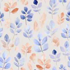 A pattern of leaves in various colors and sizes