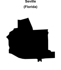 Seville (Florida) blank outline map