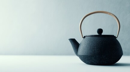Dark gray teapot, simple design