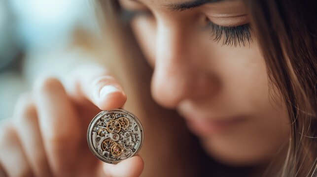 Watchmaker repairing tiny watch mechanism with focused precision