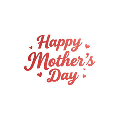 Happy mothers day red text design with hearts