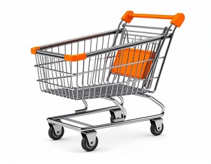 shopping cart isolated on white