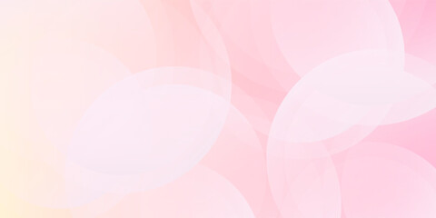 Minimalist banner background, pastel colorful, pink and yellow gradations. Circle effect style geometric, abstract modern