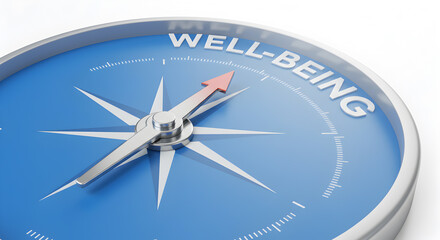 Well being compass direction for mental health guidance and wellness navigation tool for positive mindset