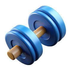3d Premium Blue Dumbbell with Sturdy Brown Handle for Effective Strength Training & Home Workouts