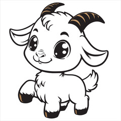 vector illustration of a goat