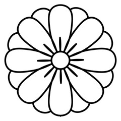 Gerbera. Sketch. Cute petals on the flower head. Vector illustration. Outline on an isolated white background. Doodle style. Coloring book for children. Idea for web design.