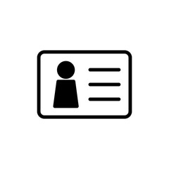 License icon symbol for apps and websites. ID card icon. driver license, staff identification card