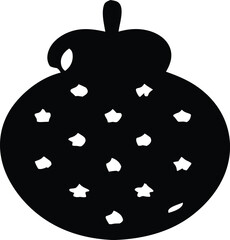Simple Black Silhouette of a Christmas Ornament