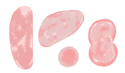 Abstract Pink Shapes with Soft Textured Finish isolated on transparent background, shape PNG 