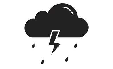 雷雨を表す天気アイコンイラスト
