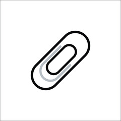 Paperclip office supply icon in minimal line style isolated on transparent background. Great for digital notes, documents, attachments, productivity apps, and stationery-themed illustrations.