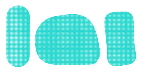Abstract Turquoise Shapes with Smooth Textured Finish isolated on transparent background, shape PNG 