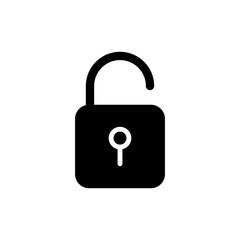 Unlock icon symbol for apps and websites. Unlock sign and symbol. unlocked padlock icon