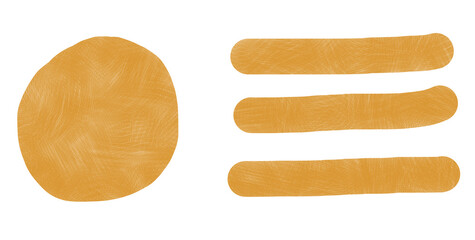 Abstract Orange Circle shape with Minimalist Line shapes isolated on transparent background, shape PNG 