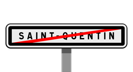 Panneau de sortie Saint-Quentin, Aisne, Hauts-de-France