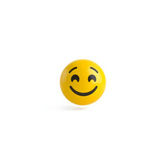 Fototapeta premium Smiling yellow emoji ball 3d render happy smiley face smiley face ball smiley face with smiley