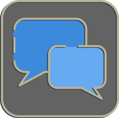 Icon chat. Internet network elements. Icon in embossed style.