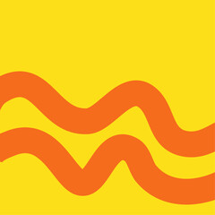Bright Abstract Squiggle Line on Yellow – Modern Minimal Vector Art