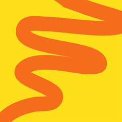 Bright Abstract Squiggle Line on Yellow – Modern Minimal Vector Art