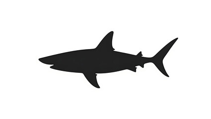 Naklejka premium shark logo type black and white icon