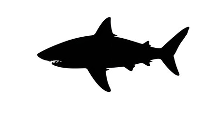 Obraz premium shark logo type black and white icon