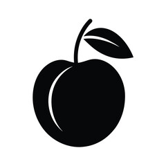 Peach fruit vector silhouette