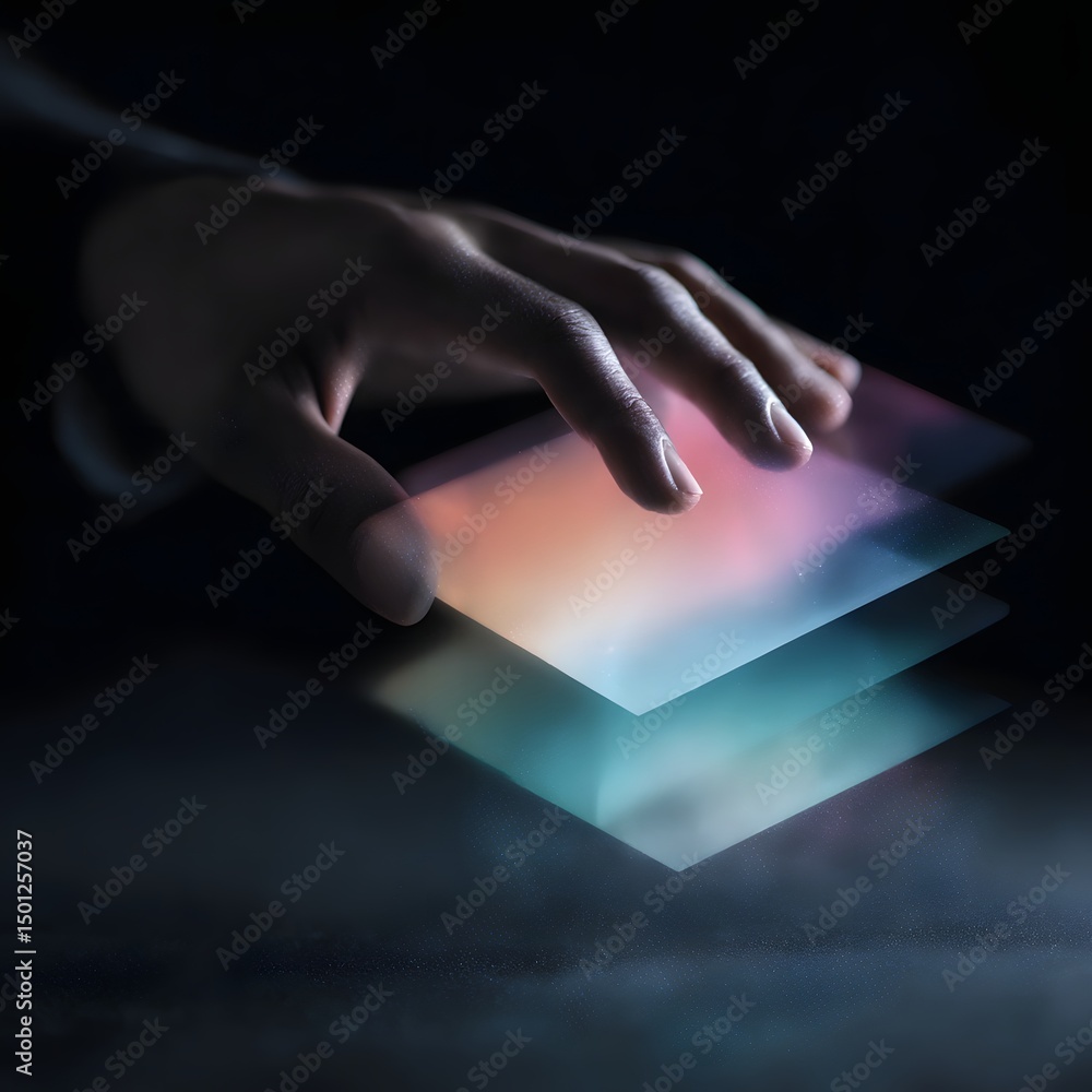 Poster hand controlling holographic ui layers in virtual space