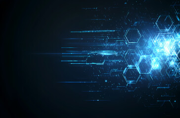 Obraz premium Abstract Digital Hexagon Network Background