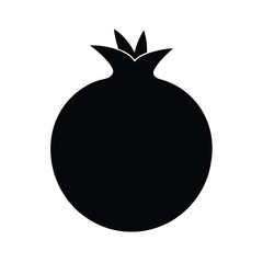 Pomegranate fruit vector silhouette